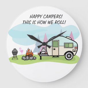 GRANDE HORLOGE RONDE DECORATION DU CAMPGROUND DE CLOCK CAMPER