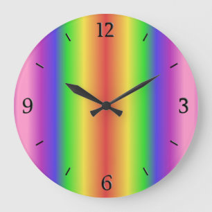 Grande Horloge Ronde Dégradé arc-en-ciel