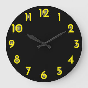 Grande Horloge Ronde dégradé jaune à noir