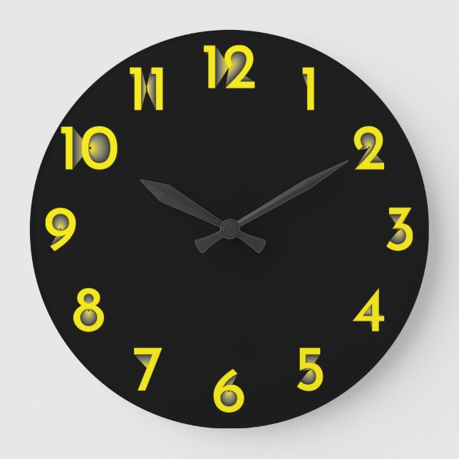 Grande Horloge Ronde dégradé jaune à noir (Recto)