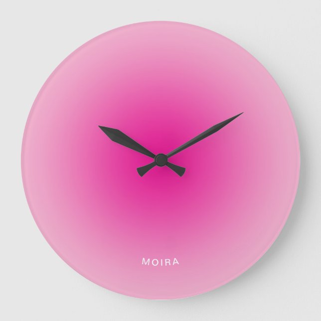 Grande Horloge Ronde Dégradé radial clair à rose chaud (Recto)