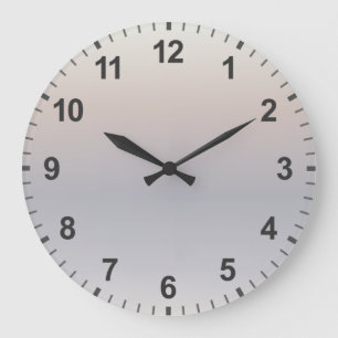 Grande Horloge Ronde Dégradé Taupe Beige Nombres Minimaux