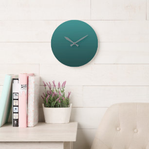 Grande Horloge Ronde Dégradé Vert - foncé à clair Fond d'ambiance