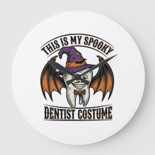 Grande Horloge Ronde Déguisement de Dentiste Effrayant Chemise Dentaire