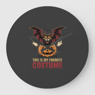 Grande Horloge Ronde Déguisement Halloween Monstre Citrouille Gothique 