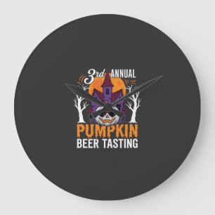 Grande Horloge Ronde Dégustation de bière à la citrouille d'Halloween M