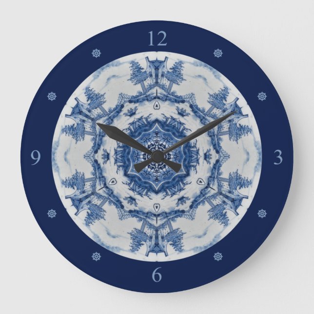Grande Horloge Ronde Delft Blue Design 02 À Partir De 1764 ~ * ~  (Recto)