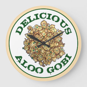 Grande Horloge Ronde Délicieux Aloo Gobi Indian Food Cauliflower Curry