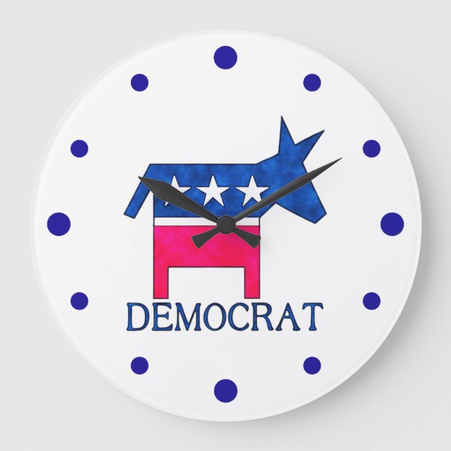 Grande Horloge Ronde DEMOCRATE DONKEY Clock (Recto)