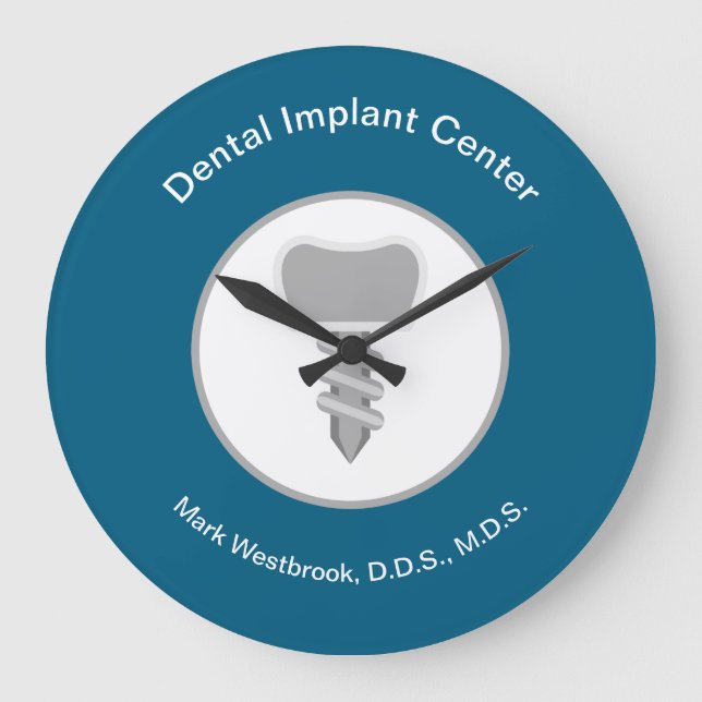 Grande Horloge Ronde Dental Implants Theme Waiting Room Wall Clocks (Recto)
