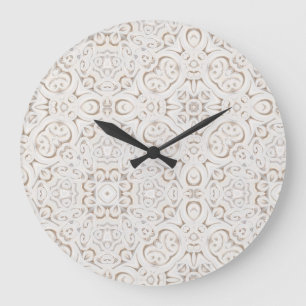 Grande Horloge Ronde dentelle de papier vintage 