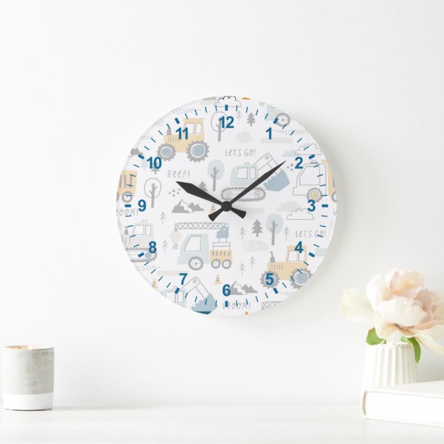 Grande Horloge Ronde Déplaçons le Motif de véhicule (Maison)