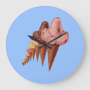 Grande Horloge Ronde des générations de cônes de crème glacée