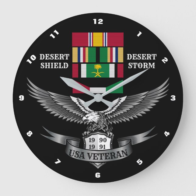 GRANDE HORLOGE RONDE DÉSERT SHIELD & DESERT STORM VETERAN (Recto)