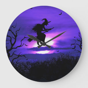 Grande Horloge Ronde Design éffrayant arrière - plan Halloween.