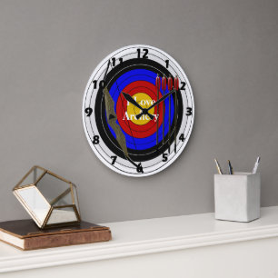Grande Horloge Ronde Design personnalisé de tir à l'arc