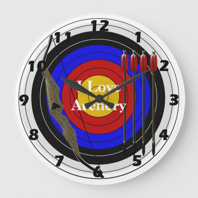 Grande Horloge Ronde Design personnalisé de tir à l'arc (Recto)