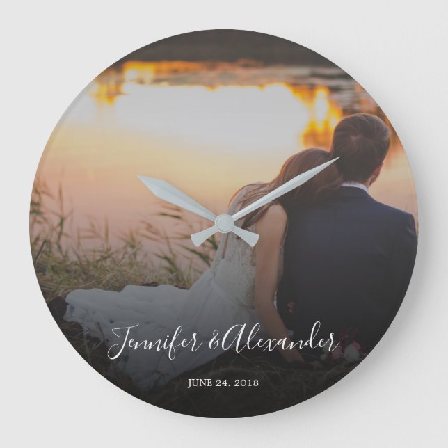 Grande Horloge Ronde Design your own personal photo wedding (Recto)