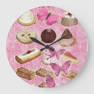 Grande Horloge Ronde dessert français de gâteau de biscuits de