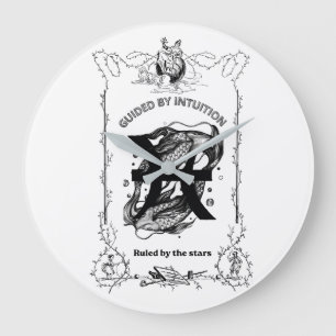 Grande Horloge Ronde Dessin céleste Intuition Poissons