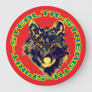 Grande Horloge Ronde dessin floral rétro