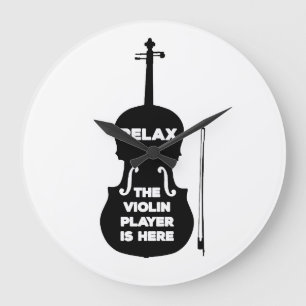 Grande Horloge Ronde Détendez-vous Le Joueur de violon est ici