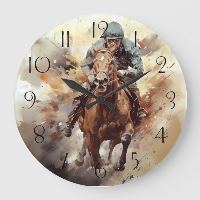 Grande Horloge Ronde Détermination du Jockey du cheval de course (Recto)