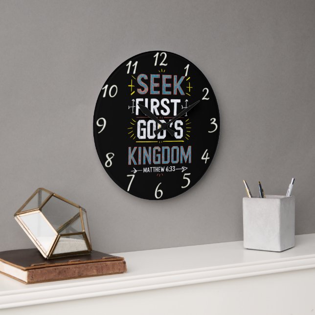 Grande Horloge Ronde Dévoiler la grâce : Chercher d'abord, Royaume des  (Bureau)