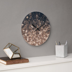 Grande Horloge Ronde Dew scintillant baisse dans les tons de la Terre
