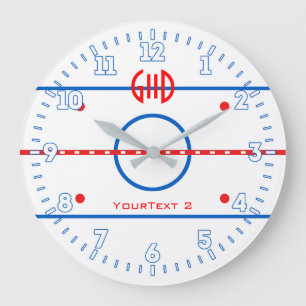 Grande Horloge Ronde Diagramme personnalisé de piste d'hockey sur a