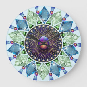 Grande Horloge Ronde Diamants et perles 1