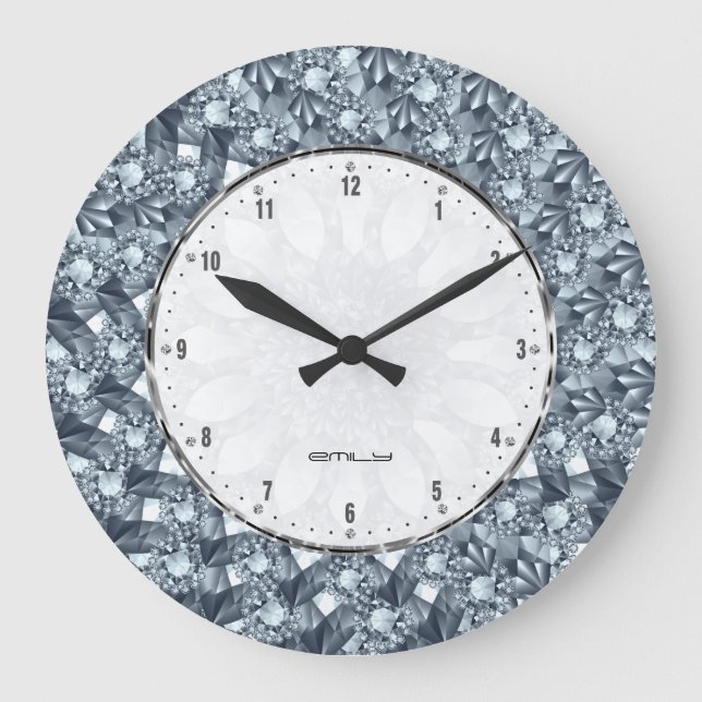 Grande Horloge Ronde Diamants Lâchant Pour Une Reine Ou Un Roi (Recto)