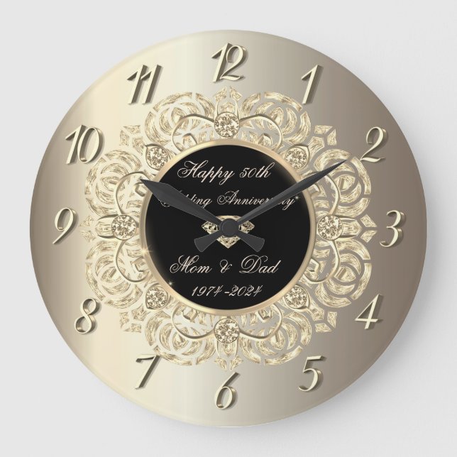 Grande Horloge Ronde Diamants Tourbillons Champagne 50e Anniversaire de (Recto)