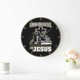 Grande Horloge Ronde Diesel et Jesus Trucker