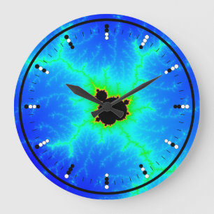 Grande Horloge Ronde Digital (Binary) Analog Clock w Mandelbrot Fractal