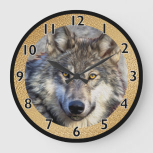 Grande Horloge Ronde Dignité du loup gris