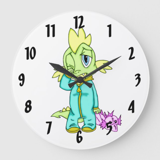 Grande Horloge Ronde Dinosaur bébé (Recto)