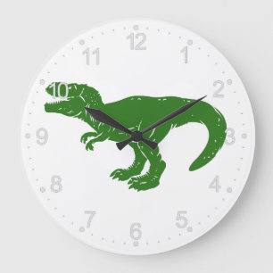 Grande Horloge Ronde Dinosaure T rex - Choisir la couleur arrière - pl