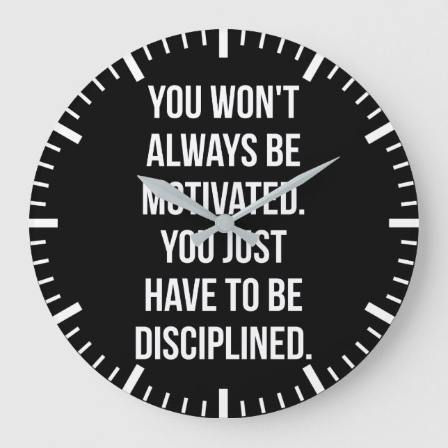 Grande Horloge Ronde Discipline vs Motivation - Entraînement inspirant (Recto)