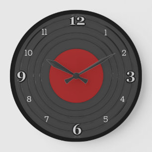 Grande Horloge Ronde Disque vinyle de petit pain de la roche N