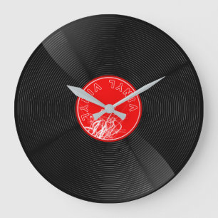 Grande Horloge Ronde Disque Vinyle Vintage - Amateur de Musique