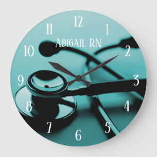 Grande Horloge Ronde Docteur Médicale turquoise   Infirmière