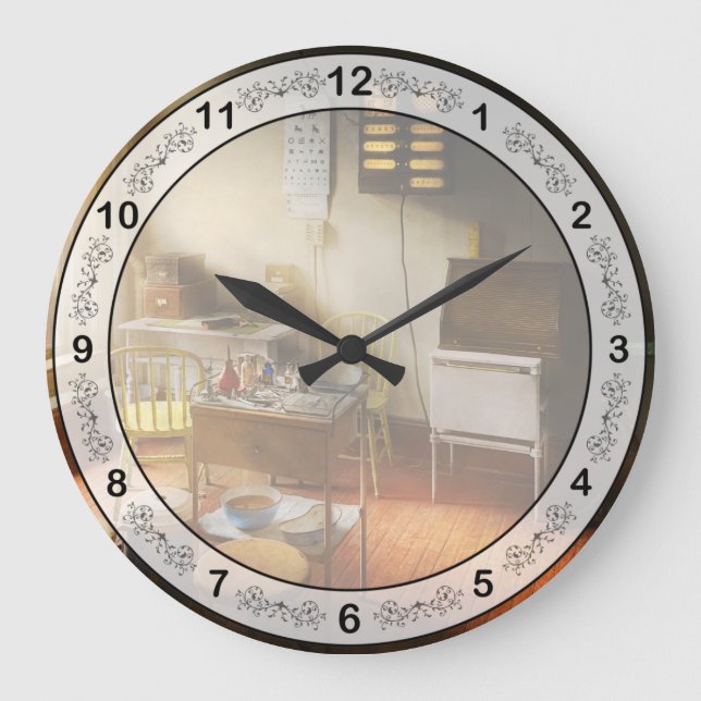 Grande Horloge Ronde Doctor - Optométriste - Ophtalmologistes exam room (Recto)