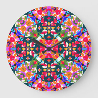 Grande Horloge Ronde Dopamine DHD Boost Positivity Motif coloré