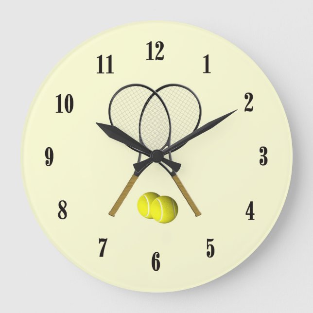 Grande Horloge Ronde Double Tennis Sport Thème (Recto)