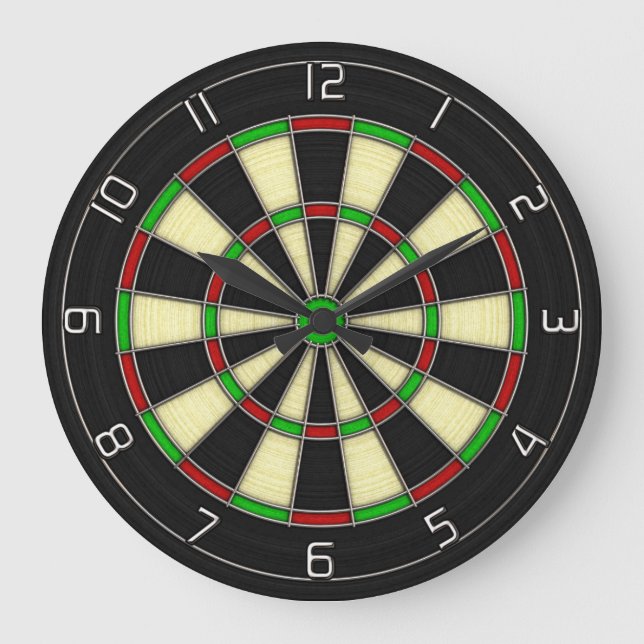Grande Horloge Ronde "Double top" Classic Darts Dartboard Clock (Recto)