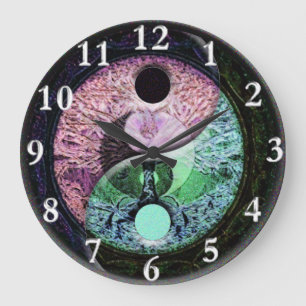 Grande Horloge Ronde Double Yin Yang Tree of Life