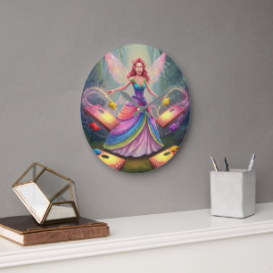 Grande Horloge Ronde Douce Mariage Fée Shower