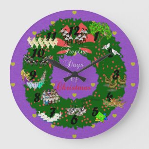 Grande Horloge Ronde Douze jours de Noël
