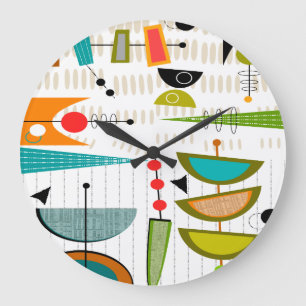 Grande Horloge Ronde D'ovales 35 d'horloge moderne de la moitié du